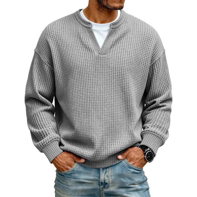 Men's Textured Waffle Long-Sleeve Tee