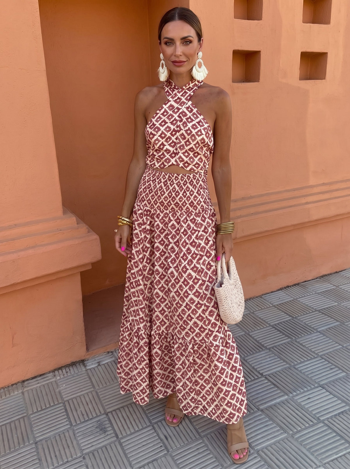 Elsa | Off-Shoulder Set with Ruffled Skirt