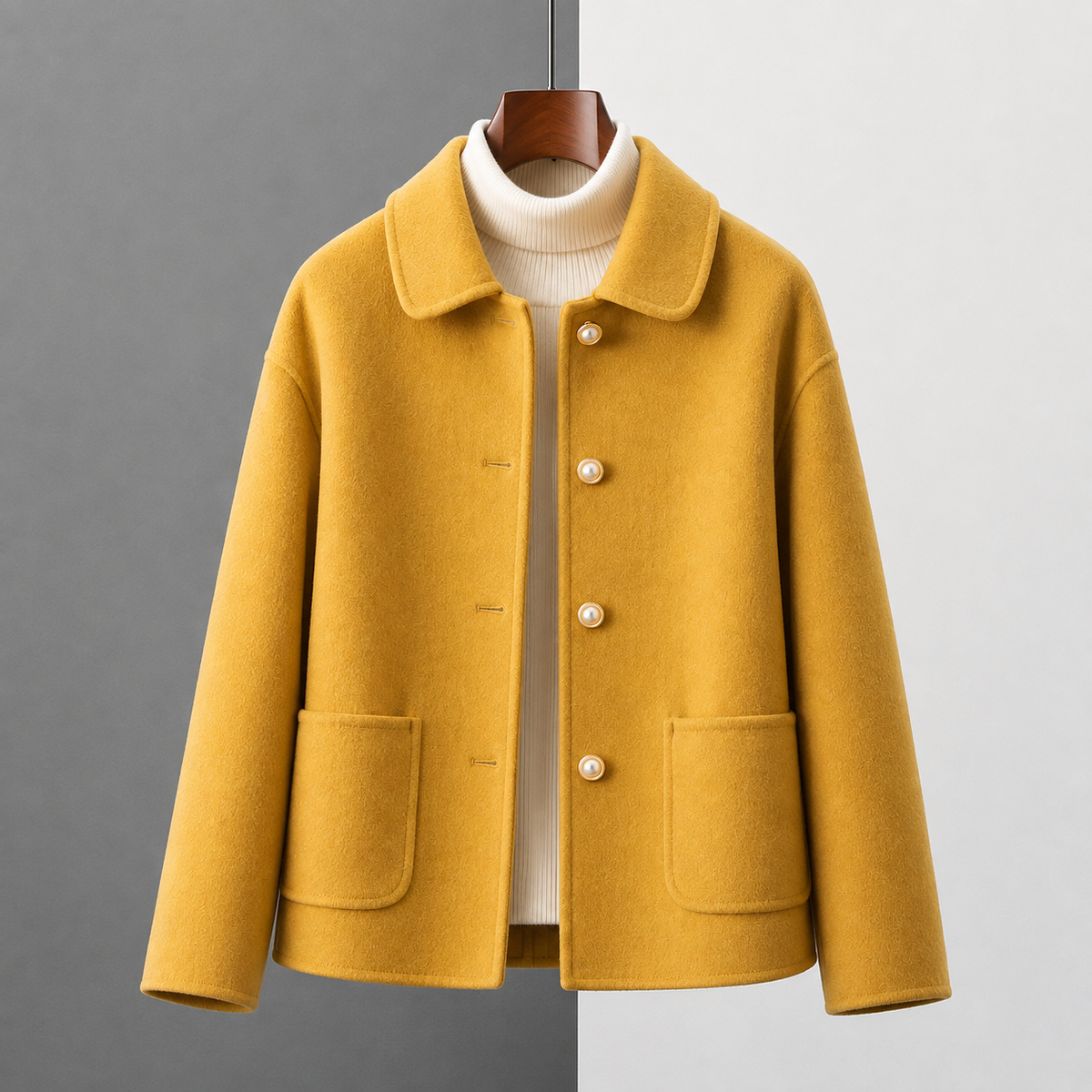 Cropped Cashmere Coat
