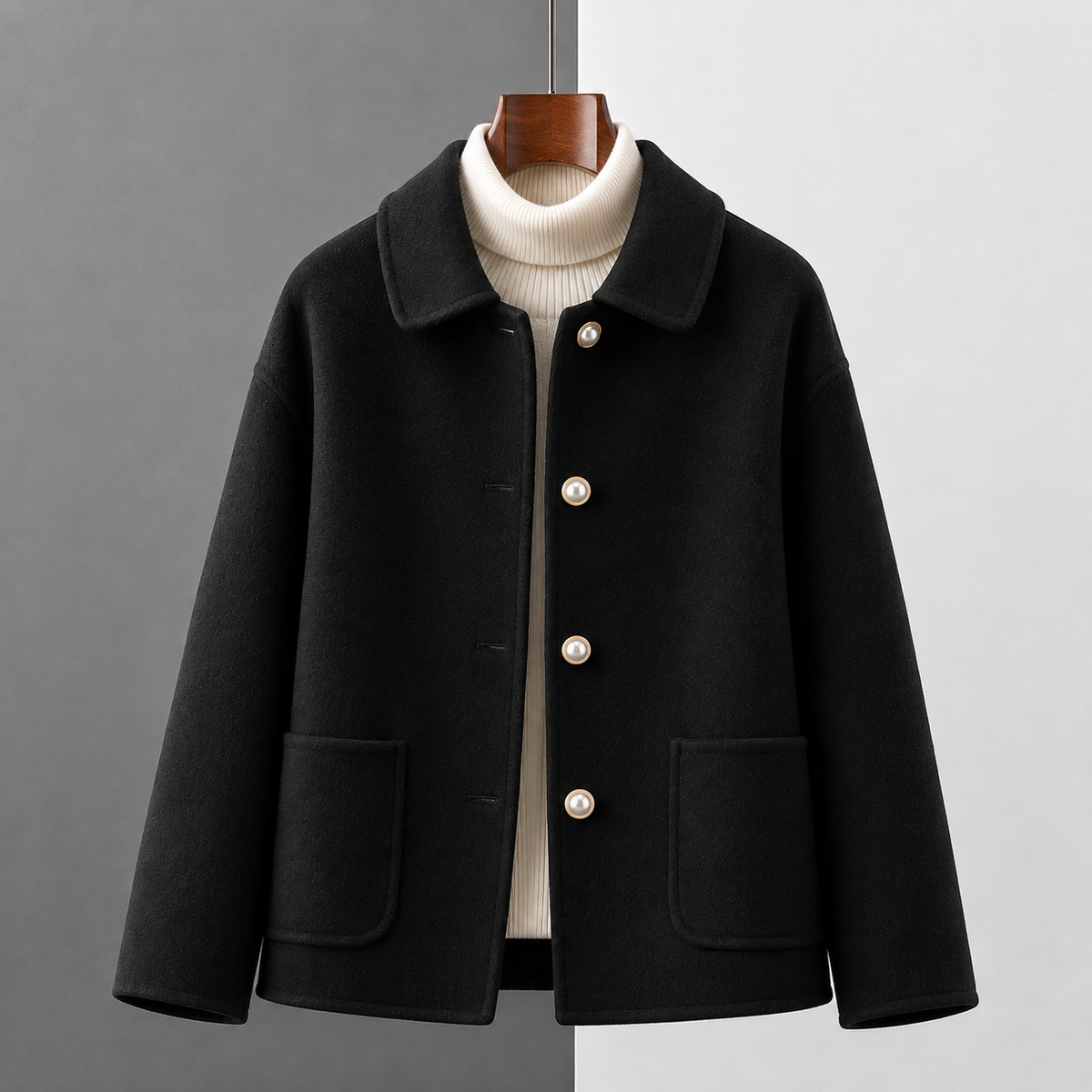 Cropped Cashmere Coat