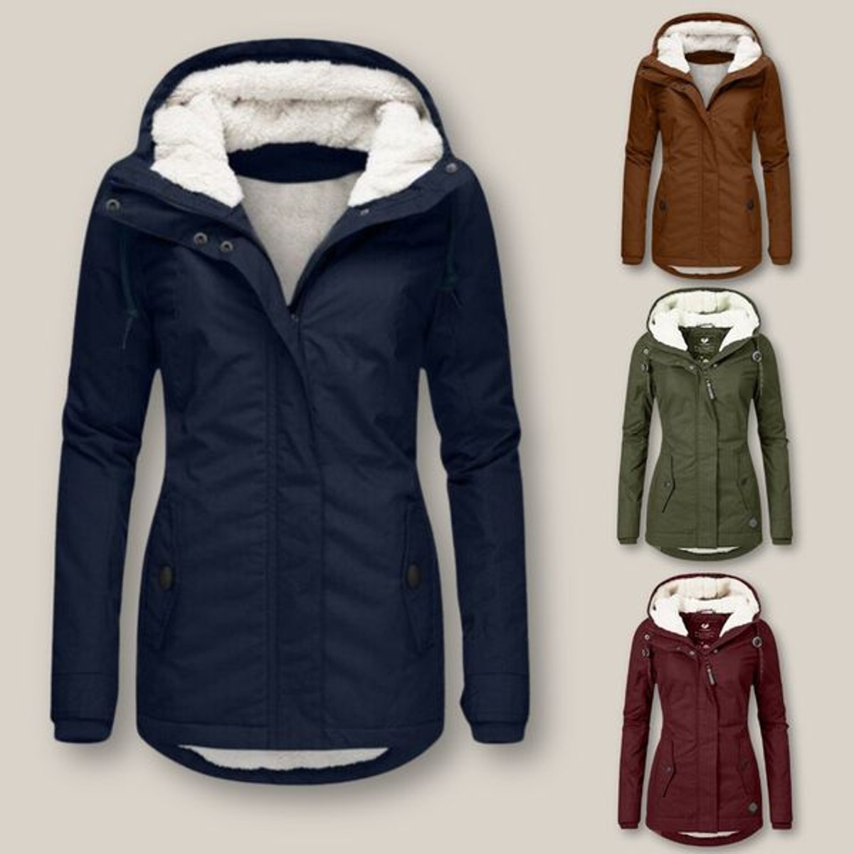 Fleece-Lined Hooded Jacket